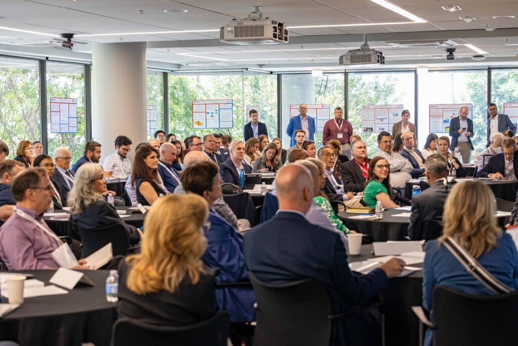 individuals in a room meeting