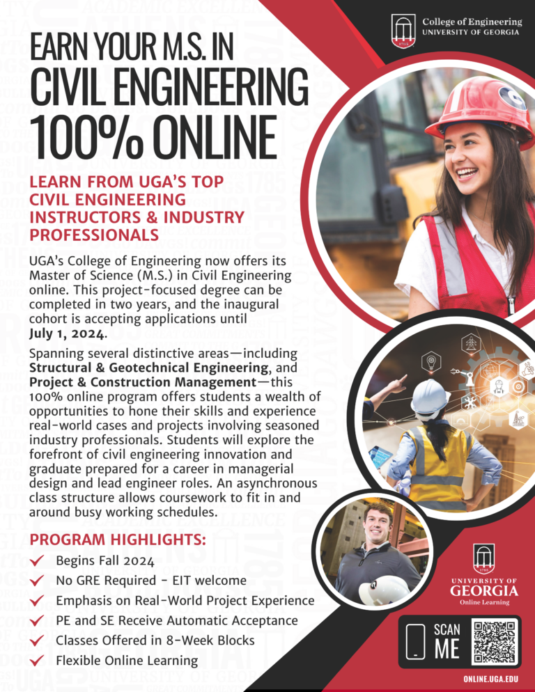 UGA launches new online M.S. in civil engineering - College of Engineering