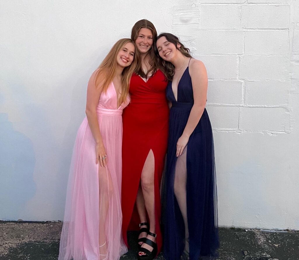 Erika Landree with Friends in Dresses