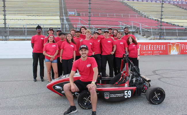 UGA Motorsports team poses with their formula car