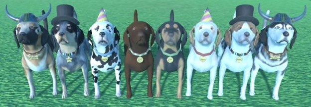 Virtual pet dog buddies from the Virtual Fitness Buddy Project.