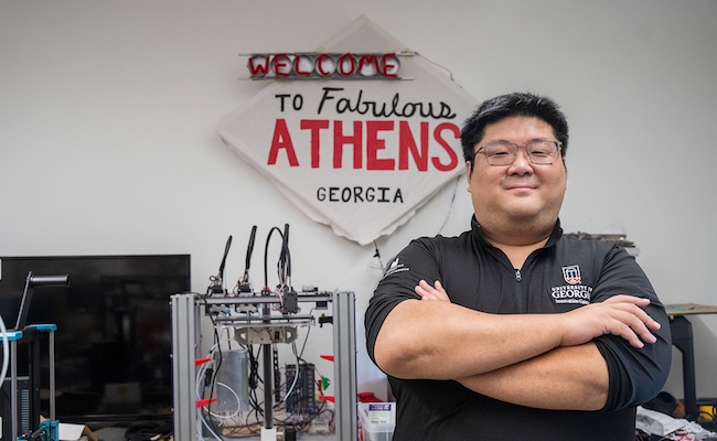 Kevin Wu poses in the CREATE lab