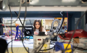 Ashley Galanti working in a lab
